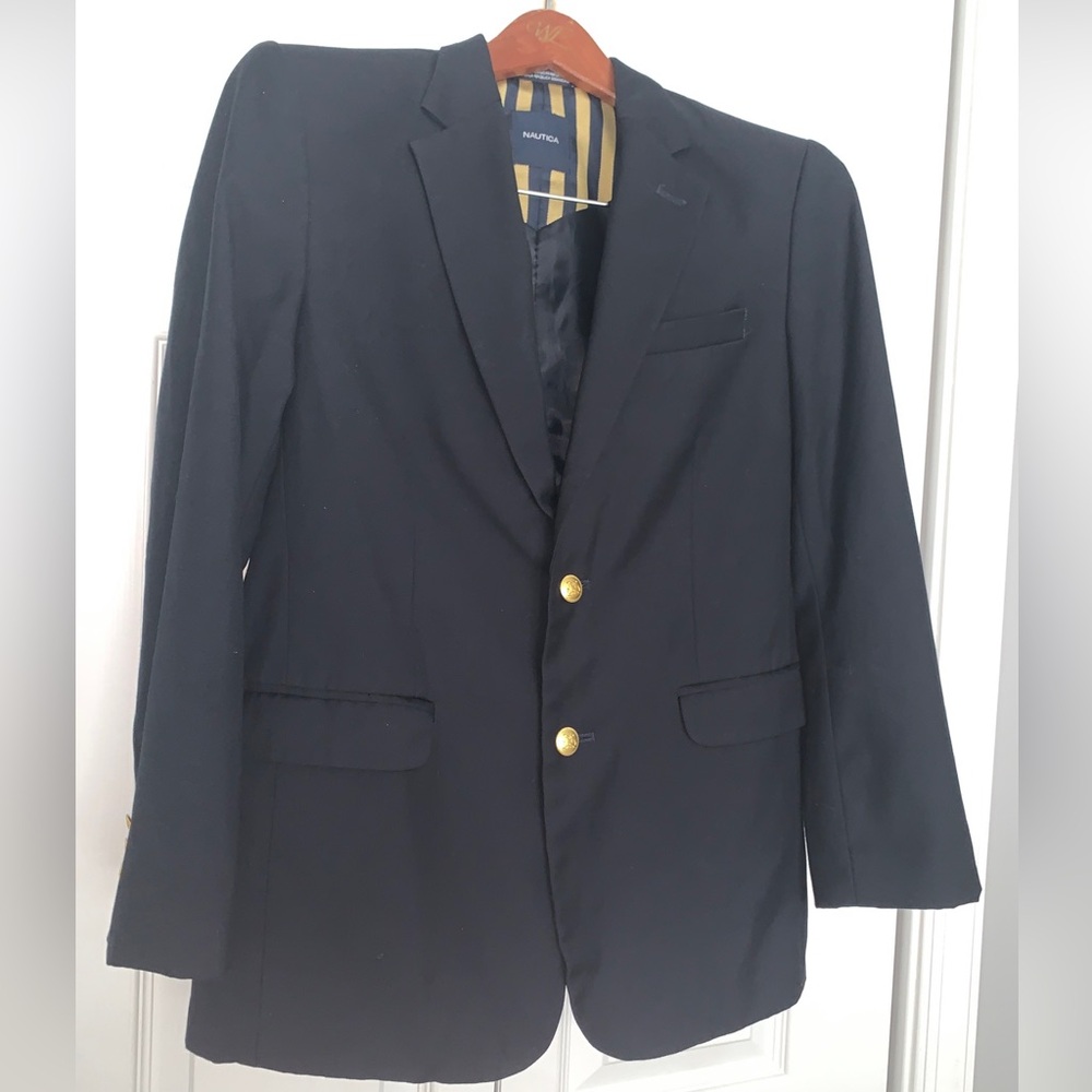 Boys’ Size 16 (Regular) Navy Nautica Blazer